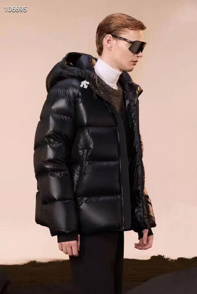 供 控 白鸭绒 Descente迪桑特 黑金羽绒服 2025新款户外鸟家白鸭绒短款轻量连帽羽绒服连帽750蓬男羽绒B1317服耐磨且保暖 Thorium夹克的标