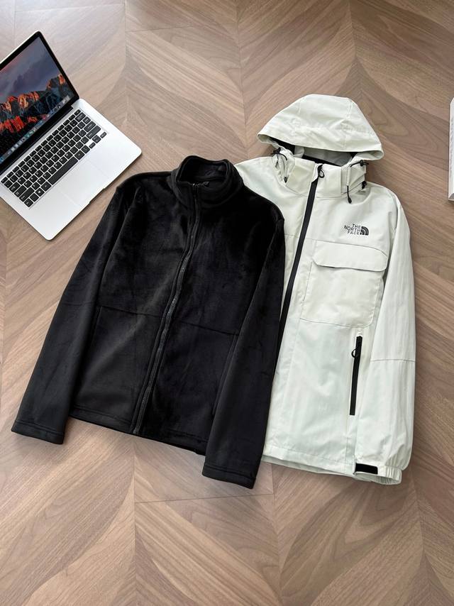 7717# The North Face北面三合一冲锋衣防风防雨冲锋衣男女户外套！Thenorthface北面冲锋衣男女户外防风防水外套密立体剪裁 上身有型 印