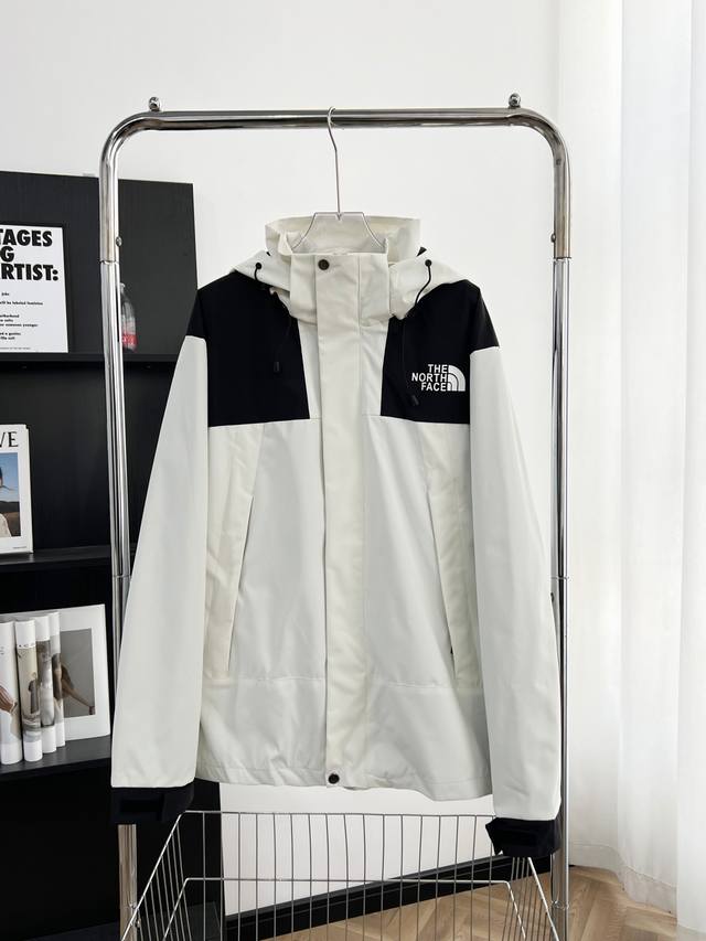 9907# ｜北面多口袋工装冲锋衣 款式同步申敏儿工装羽绒服！ 颜色：象牙白 黑色 尺码:M-3Xl 采用Thenorthface自行开发户外面料 Dryven