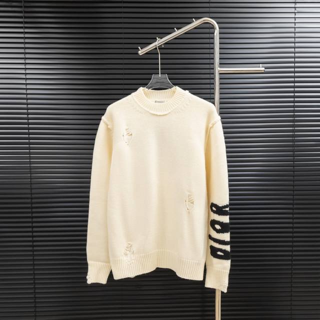款式：迪奥Dior破洞动漫小恐龙针织长款毛衣 尺码：S-Xxl 面料：羊毛混纺 辅料：全套定制原版辅料