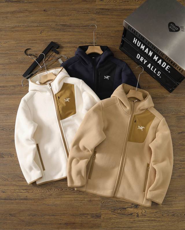 供 控 Arc'teryx始祖鸟 Covert Cardigan 保暖 男子 羊羔绒 600克加厚羊羔毛外套 秋冬情侣款加B1320厚绒摇粒绒连帽夹克外套，难得