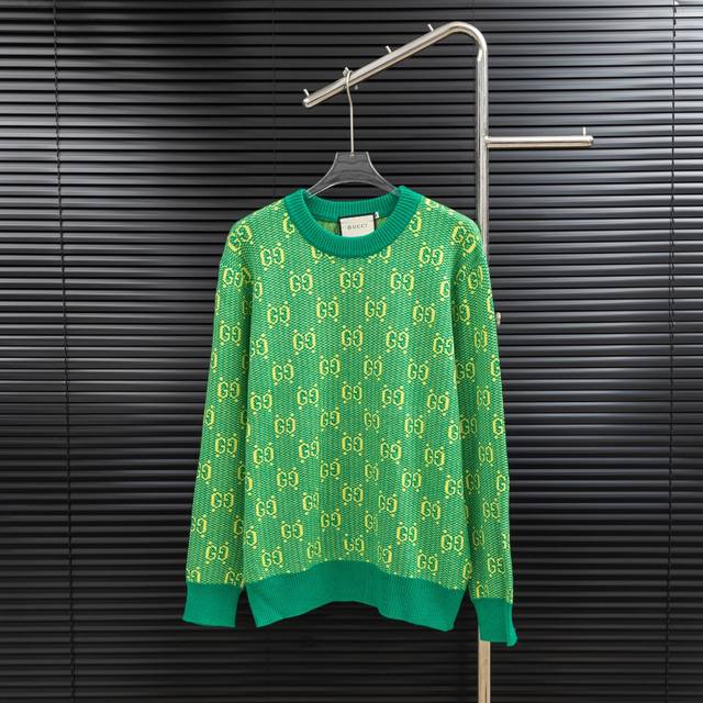 款式：古驰Gucci满印双扣针织长款毛衣 尺码：S-Xxl 面料：羊毛混纺 辅料：全套定制原版辅料 无性别区分 男女同款