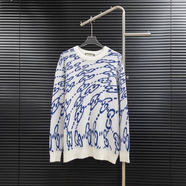 款式：古驰Gucci满印双扣旋涡针织长款毛衣 尺码：S-Xxl 面料：羊毛混纺 辅料：全套定制原版辅料 无性别区分 男女同款