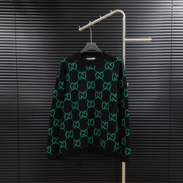 款式：古驰Gucci满印双扣针织长款毛衣 尺码：S-Xxl 面料：羊毛混纺 辅料：全套定制原版辅料 无性别区分 男女同款