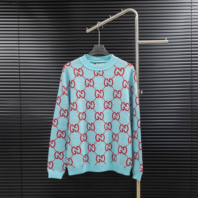 款式：古驰Gucci满印双扣针织长款毛衣 尺码：S-Xxl 面料：羊毛混纺 辅料：全套定制原版辅料 无性别区分 男女同款