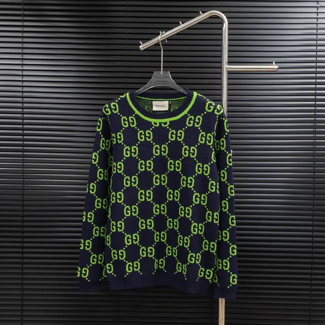 款式：古驰Gucci满印双扣针织长款毛衣 尺码：S-Xxl 面料：羊毛混纺 辅料：全套定制原版辅料 无性别区分 男女同款