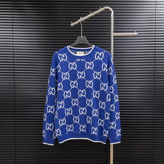 款式：古驰Gucci满印双扣针织长款毛衣 尺码：S-Xxl 面料：羊毛混纺 辅料：全套定制原版辅料 无性别区分 男女同款