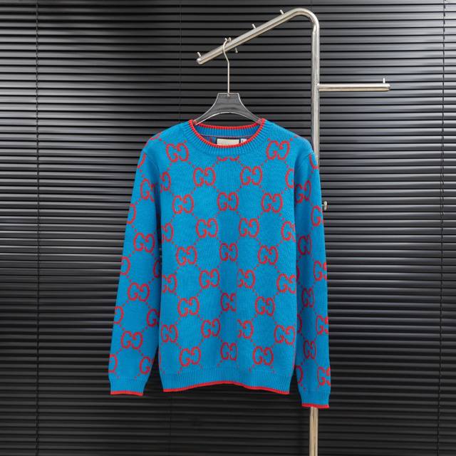 款式：古驰Gucci满印双扣针织长款毛衣 尺码：S-Xxl 面料：羊毛混纺 辅料：全套定制原版辅料 无性别区分 男女同款