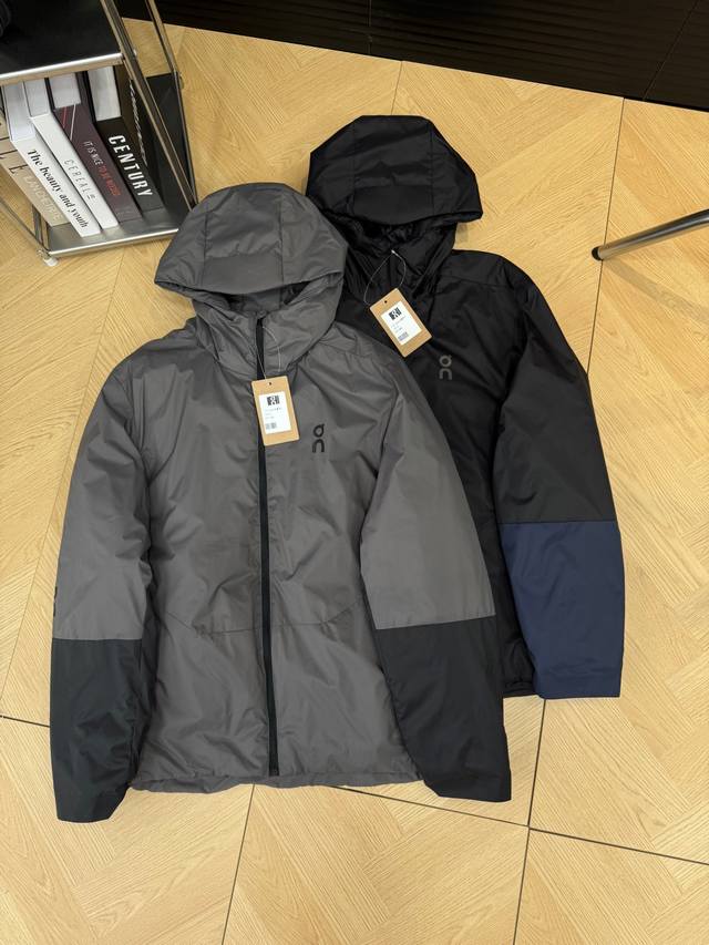 供 控 颜色：黑色，灰色 尺码L到3Xl On昂跑保暖运动外套Insulator Jacket轻量透气夹克B1317棉服男女款新品 线上 0+ 填充层采用羊毛混