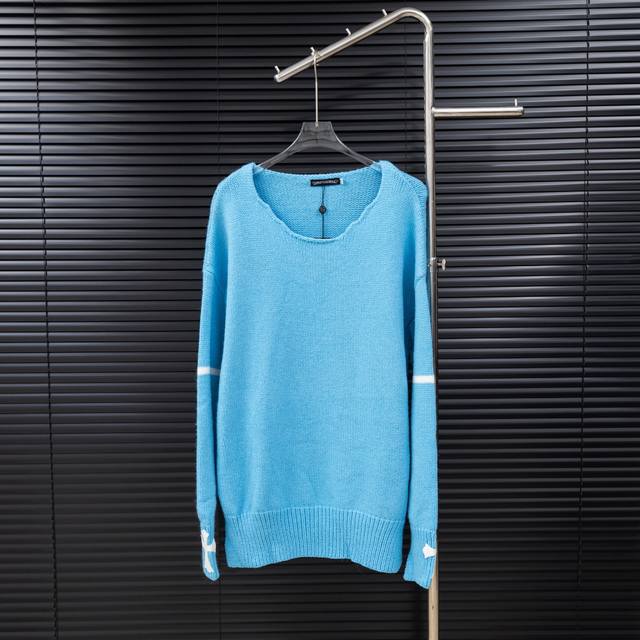 款式：克罗心Ch 十字皮标做旧毛边长款毛衣 尺码：S-Xxl 面料：羊毛混纺 辅料：全套定制原版辅料 无性别区分 男女同款
