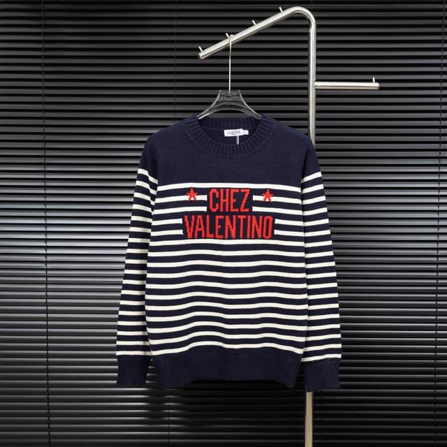 款式：Vt华伦天奴条纹针织长袖毛衣 尺码：S-Xxl 面料：羊毛混纺 辅料：全套定制原版辅料 无性别区分 男女同款