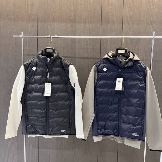 供 控 填充白鸭绒 秋冬新品Descentegolf迪桑特高尔夫Pro 男女款 轻量羽绒马夹 情侣装 冬季衣柜内必备，上班通A9965勤必备款！羽绒冲绒立领羽绒