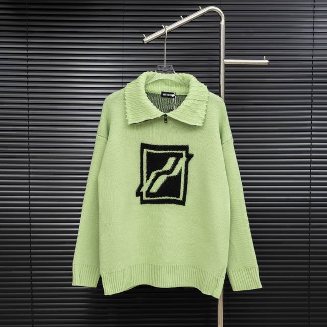 款式：We11Done经典针织半拉链长袖毛衣 尺码：S-Xxl 面料：羊毛混纺 辅料：全套定制原版辅料 无性别区分 男女同款