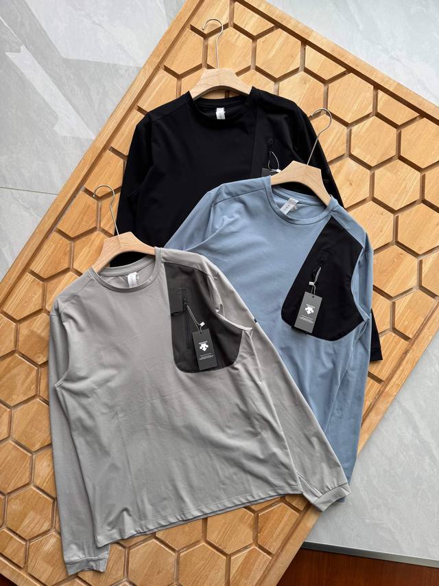 供 控 , 迪桑特2025新款Running系列男子秋款运动长袖T恤 跑步健身内搭，全天候户外运动系列！ 运动跑步长袖，登山B 6徒步打底衫。 优质面料亲肤柔软