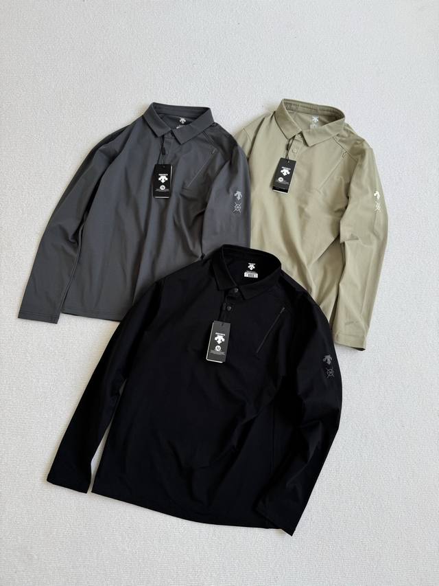 供 控95 Ds 迪桑特25秋季新款！男士Dualis系列都市通勤百搭长袖Polo！观网门店同步！掌柜力荐！太赞啦！订单款！D工厂P出品！客供索罗娜面料！手感细