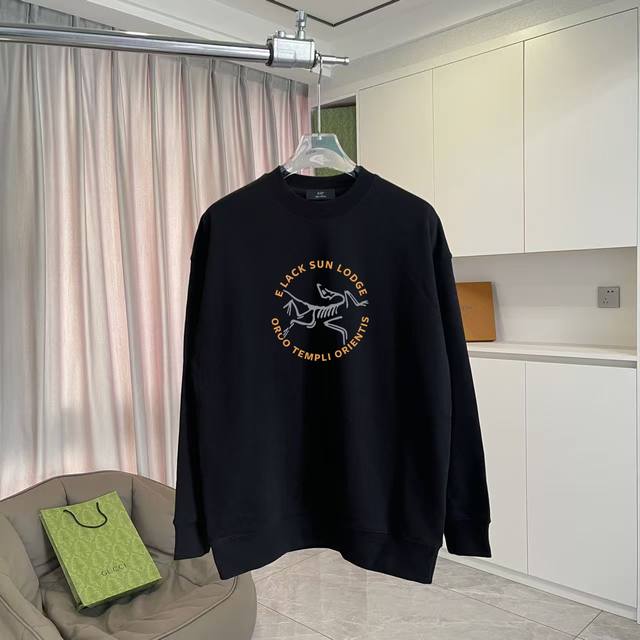 Arc'teryx小鸟*2025秋冬新款 个性Logo印花 定制面料400G 圆领卫衣 男女同款 尺码：S M L Xl Xxl 五个码 颜色：黑色 白色