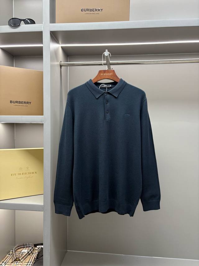 Boss 博斯 新款刺绣翻领毛衣 原版面料 官方同款 采用定制天然中厚进口羊毛纱料织造，手感非常舒服爽滑 版型挺阔有型 一线品牌代工厂P出品 进口机器织造而成