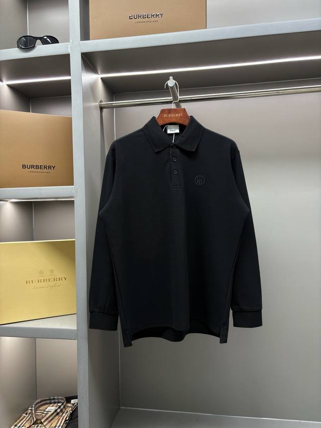 圆Tb刺绣男女同款珠地棉质长袖Polo衫 Bur王牌渠道，面料是Yn面料，一直都用这家B家面料供货商，直接订的面料，但是这个面料商非常牛，几百件的面料人家根本不