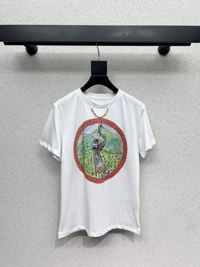 L家印花长城短袖T恤 高密度时髦运动风 每个日常的穿搭 俏皮减龄充满元气的设计元素 高品质 尺码Sml
