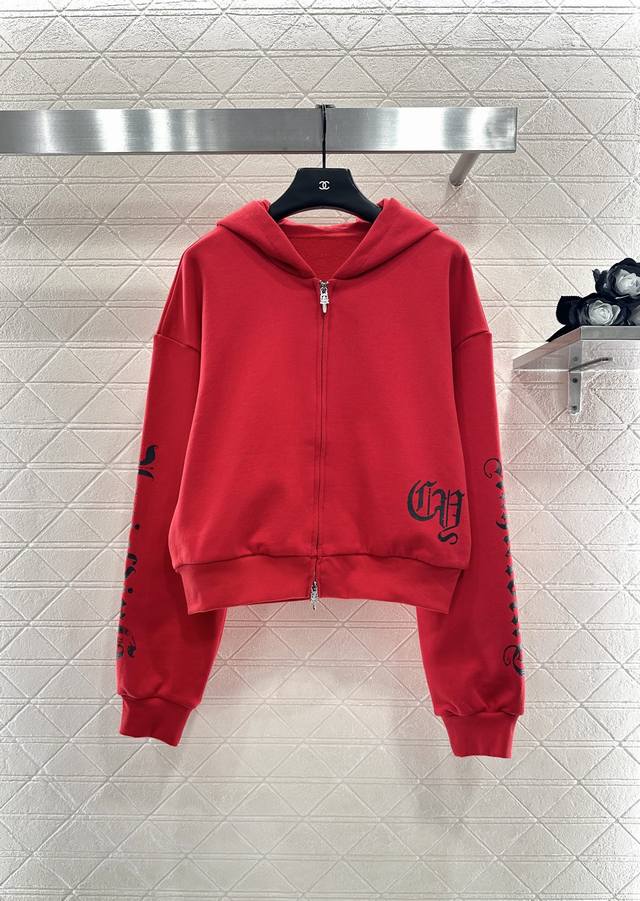 Chrome Hear* 2025新品上架 字母徽标连帽外套长裤套装 定制Yb斜纹全棉材质，质感光泽，品相高级，宽松连帽外套，拉链开襟调节，落肩裁剪休闲感十足，