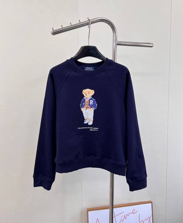 Ralph Lauren拉夫秋冬新款童趣小熊印花圆领卫衣，独家Yb开发！高版出品！设计感十足 干净又清爽 满满的青春活力 真的狠难不爱啊！凹起造型来妥妥的好看！