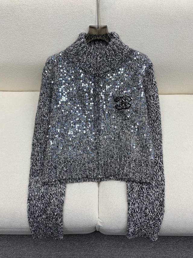 Chane｜25秋冬新款 经典亮片开衫 定制特种纱线 整件衣服很闪很闪