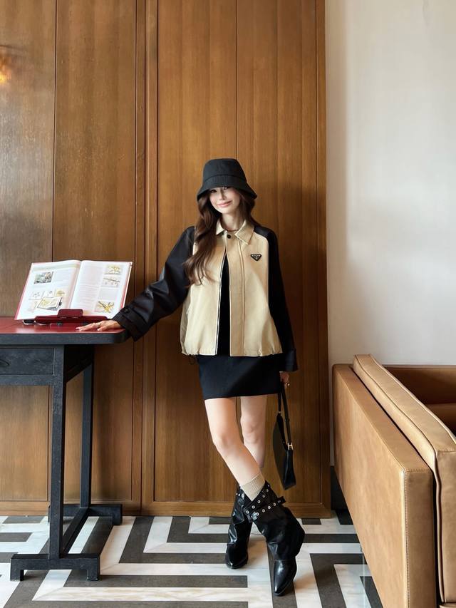 外套 P家拼色翻领休闲外套 宽松版型设计 时髦感在线实穿性很高百搭 干练利落时髦有致 日常穿搭推荐款 细节感在线 提升气质感必备单品 高品质 尺码Sml