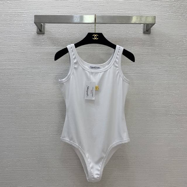 上衣 、裤子 Schiapare*Li夏帕瑞利新款 金色小配件装饰时尚百搭两件套装！修身显瘦连体衣背心上衣罗马棉弹力紧身裤子长裤！白色、黑色、 M码：胸围78弹