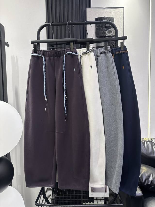 Qoy-新爆款撞色腰带加厚休闲香蕉阔腿裤 面料质感超赞 时尚版型微宽松 舒适显瘦 四色 Smlxl