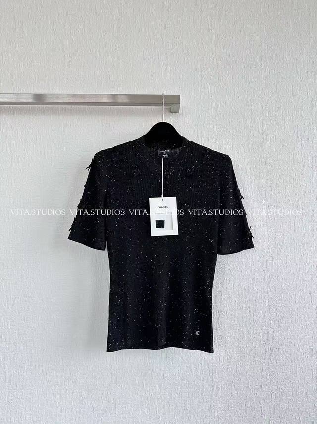 新品预售 亮片蝴蝶上衣 颜色：黑色 尺码：S M L C*Sy