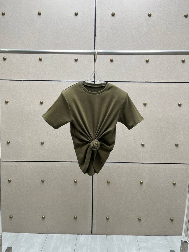 Magda 打结纽花螺纹T恤！棉 新色 Sml