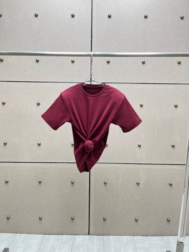 Magda 打结纽花螺纹T恤！棉 新色 Sml