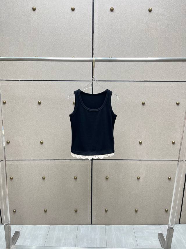 Magda 花边螺纹打底背心！三色 Sml