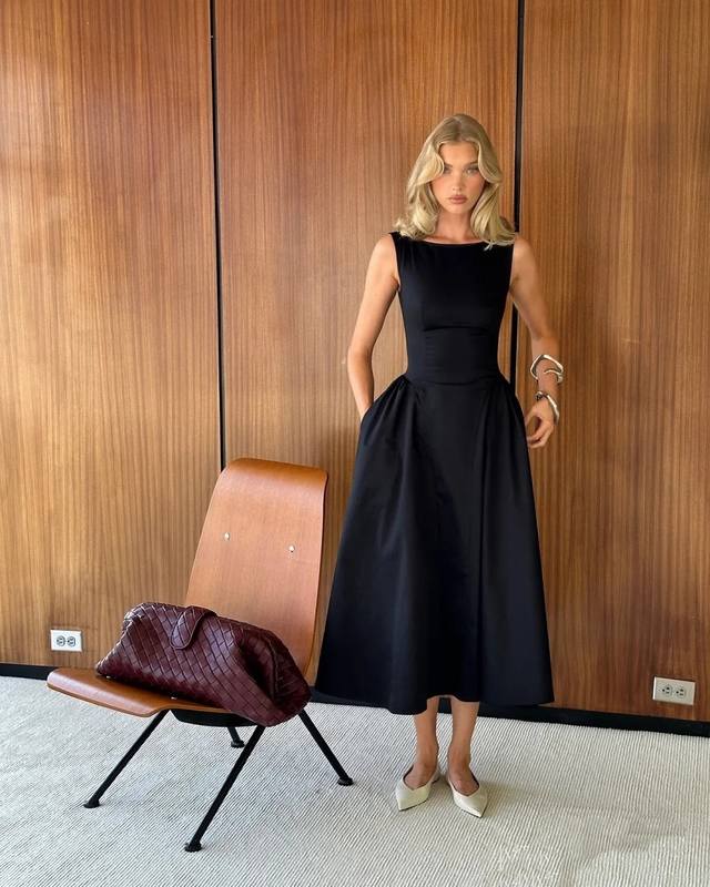 极简束腰连衣裙！棉 两色 Sml