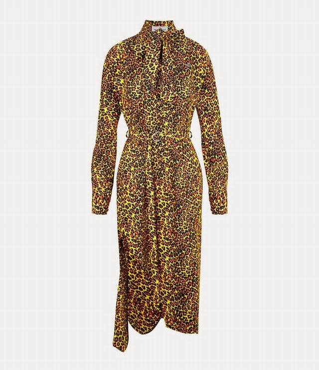 Vivi印花不对称连衣裙！小标志绣花 活性印花 棉 Sml