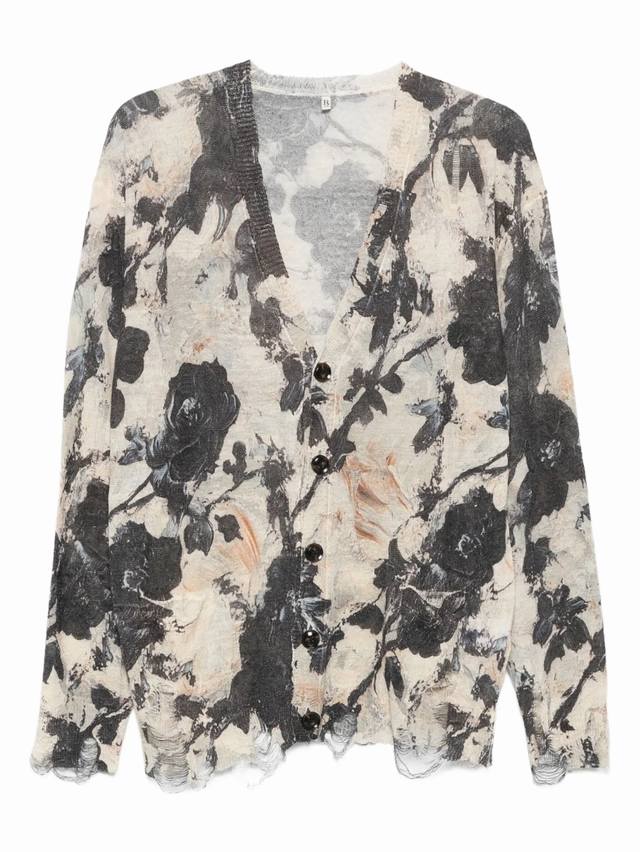 勾破印花亚麻针织开衫！100%亚麻 Sml