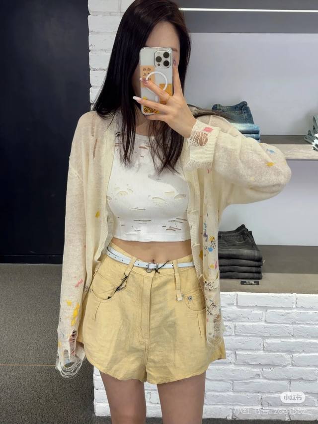 亚麻洗水宽松短裤！亚麻 Sml