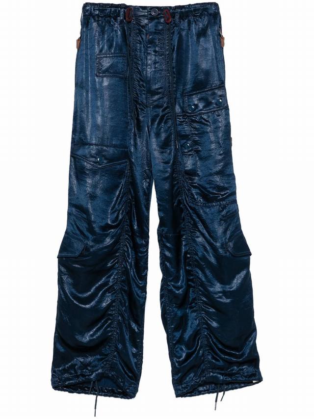 13 醋酸配皮撞色重工工装裤！醋酸 Sml