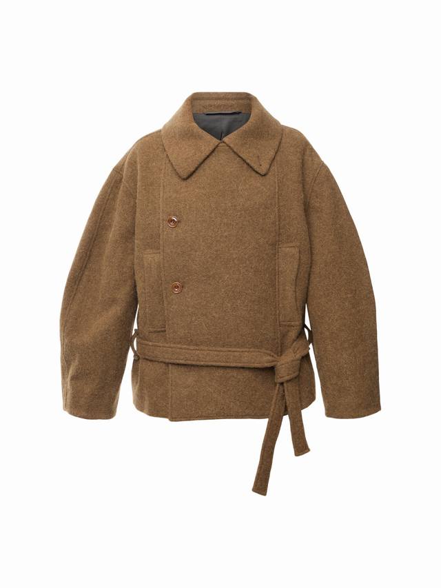 Lemai*羊毛腰带夹克外套！Sml