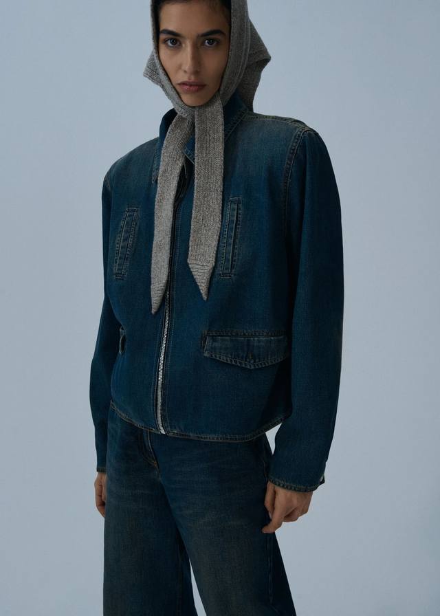 Magda 宽肩做旧牛仔夹克外套！棉 Sml