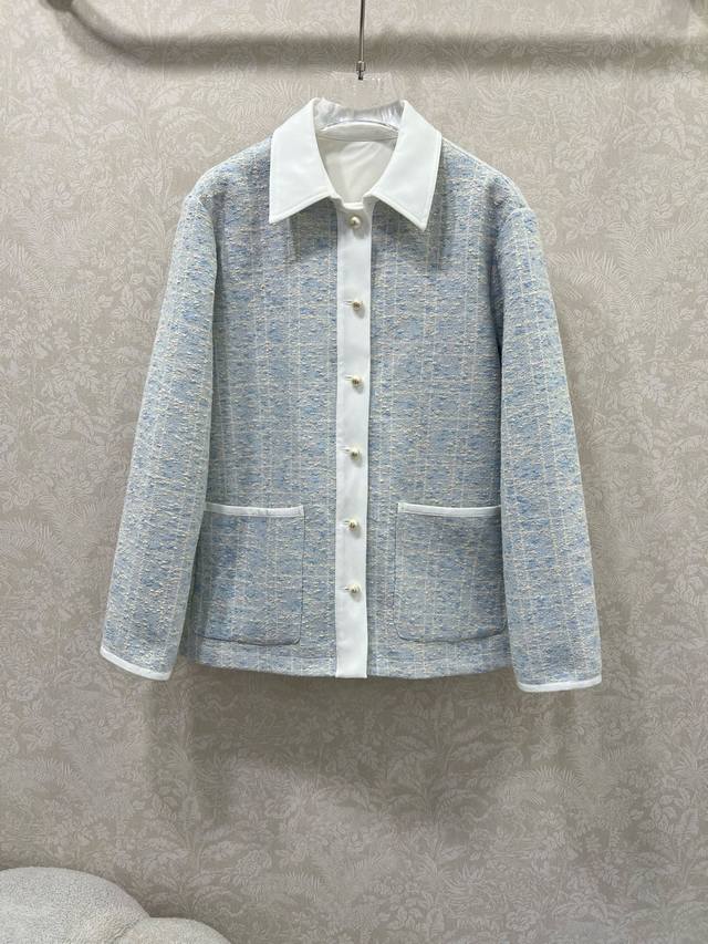 Dio* 25秋冬新款藤格衬衣款外套 经典戴妃藤格纹元素弥久珍藏，定制面料，漂亮的菱格图案，突显纹理感简约而不失精致感，彰显别具一格的时尚魅力 定制Cd钮扣，经