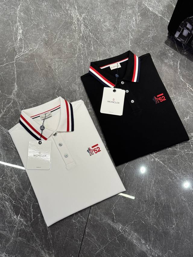Moncle*R 25Ss春夏新款网眼珠地棉布翻领短Tee，男士经典标识刺绣商务休闲短袖Polo衫！贸易公司渠道稀出，同步官网发售！全新一季高端重磅级臻品，属于