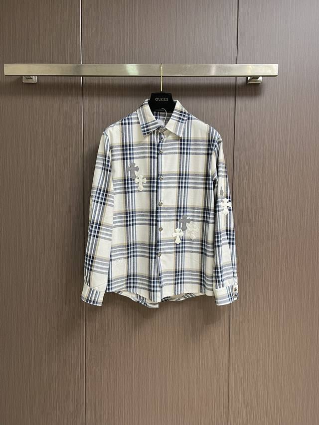 Ch 克罗心迈阿密限定拼皮长袖格纹衬衫,原版宽松版型 优选高品质纯棉面料面料花纹高清细腻无毛边 穿着舒适透气 纽扣全部开模定制 随性时髦可搭配任意下装 春夏可防  Ch 克罗心迈阿密限定拼皮长袖格纹衬衫,原版宽松版型 优选高品质纯棉面料面料花纹高清细腻无毛边 穿着舒适透气 纽扣全部开模定制 随性时髦可搭配任意下装 春夏可防