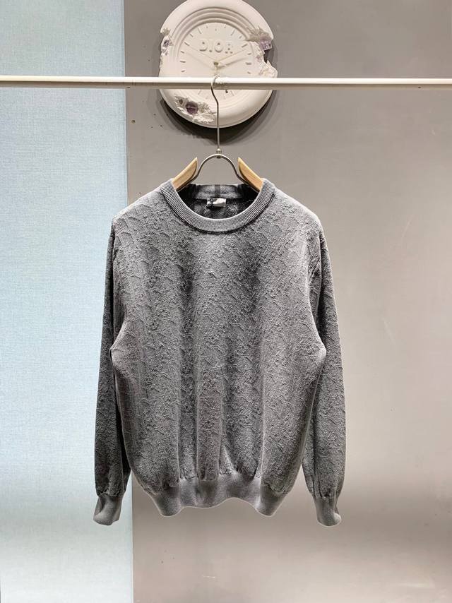 上新 顶级版本 Dior 迪奥，2025秋冬季新品 羊毛混纺 Dior Oblique提花圆领衫毛衣针织衫男女同款 ！ 本款圆领衫采用棉质混纺纱织就，全身饰以经
