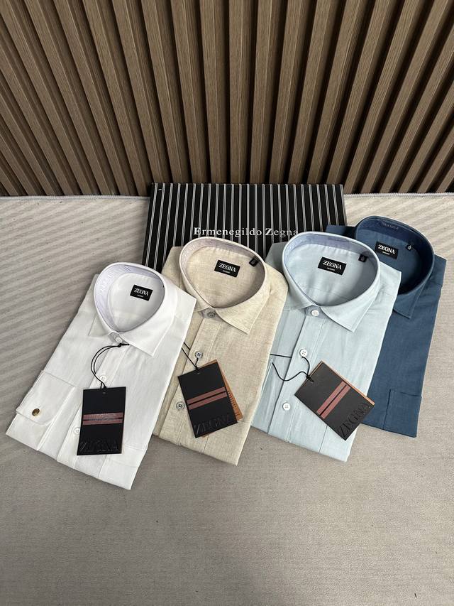 巅峰制造，最好卖的六色最全亚麻！！！Zz杰尼亚亚麻衬衫｜慵懒骨子里的高级感轻盈的呼吸感，藏在纯亚麻面料的独特褶皱里。 用顶级亚麻织出云朵触感，慵懒无需刻意，松弛