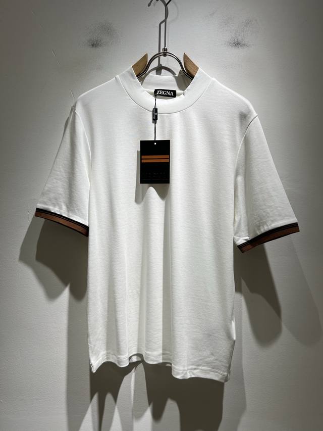 Ermenegildo Zeg*A杰*亚 2025秋冬新品男士短袖休闲打底衫，外贸公司订单！是杰尼亚经典的专有织物之一！ 定制原版纯棉面料！质地保暖，触感又柔软