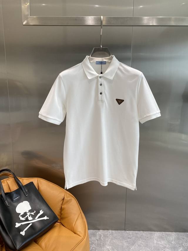 普家 2025男士商务休闲纯色翻领短袖Polo衫#客供进口100%珠地棉面料，甄选上等长绒棉花原料，面料属性皆为上乘，网眼结构细腻自然，经过水洗后，肌理变得更具