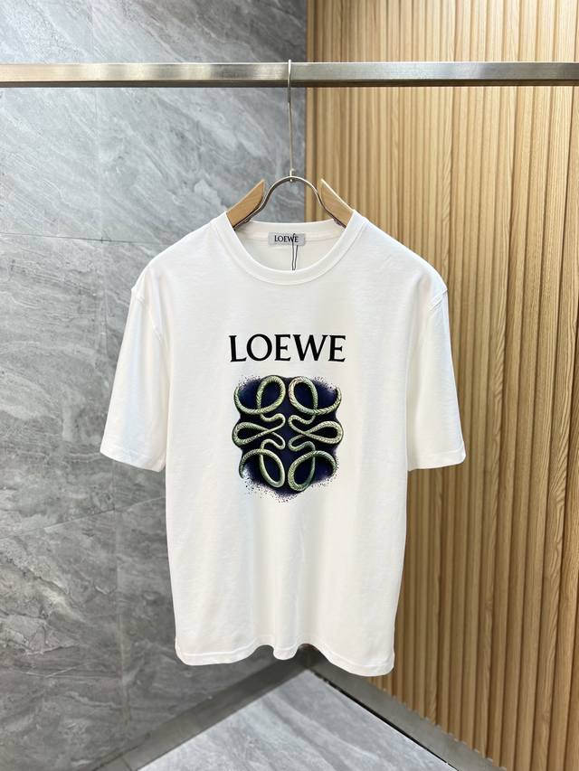 Loewe 罗意威 2025年春夏新品上新 三标齐全 丝光棉圆领短袖T恤 好货不用过多介绍 看细节 专柜码数：M-Xxxl 175 140建议L，