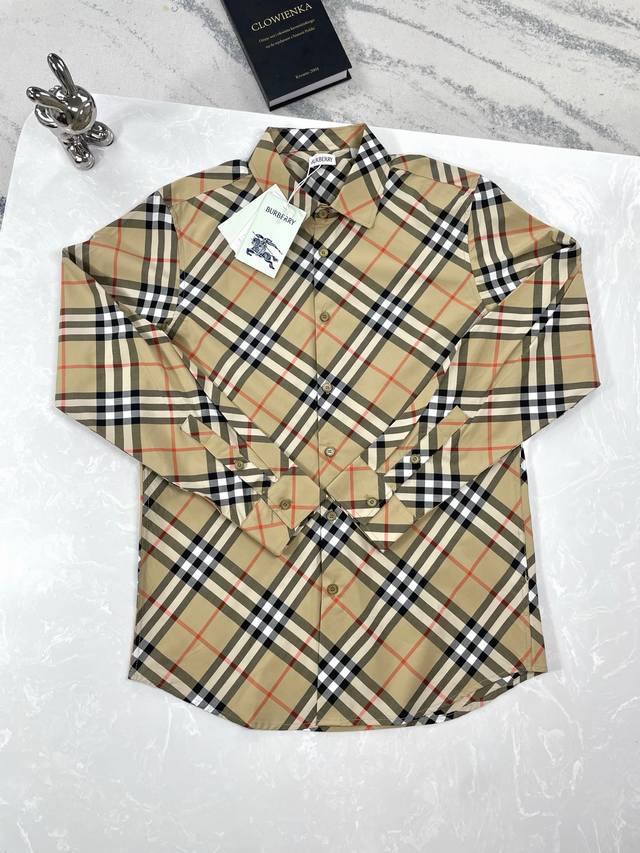 高版本 Burberry-巴宝莉-25Ss格纹翻领长袖衬衫 Size:Xs-L