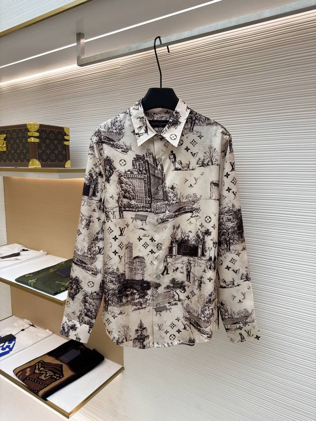 Louis Vuitton 桑蚕丝长袖衬衫 原版：17700购入开发 货号：1680840-A75 面料：桑蚕丝面料 工艺：提花制作 版型：合身版型 克重：约1